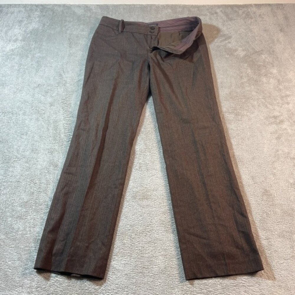 Brown Herringbone Career Dress Pants‎ Work Trousers Office Wear